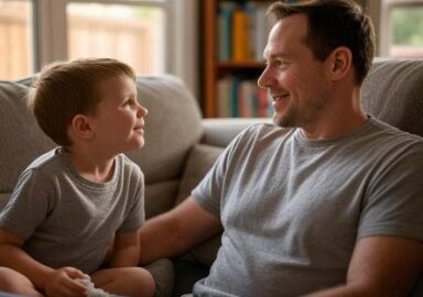 A stay at home dad with his son